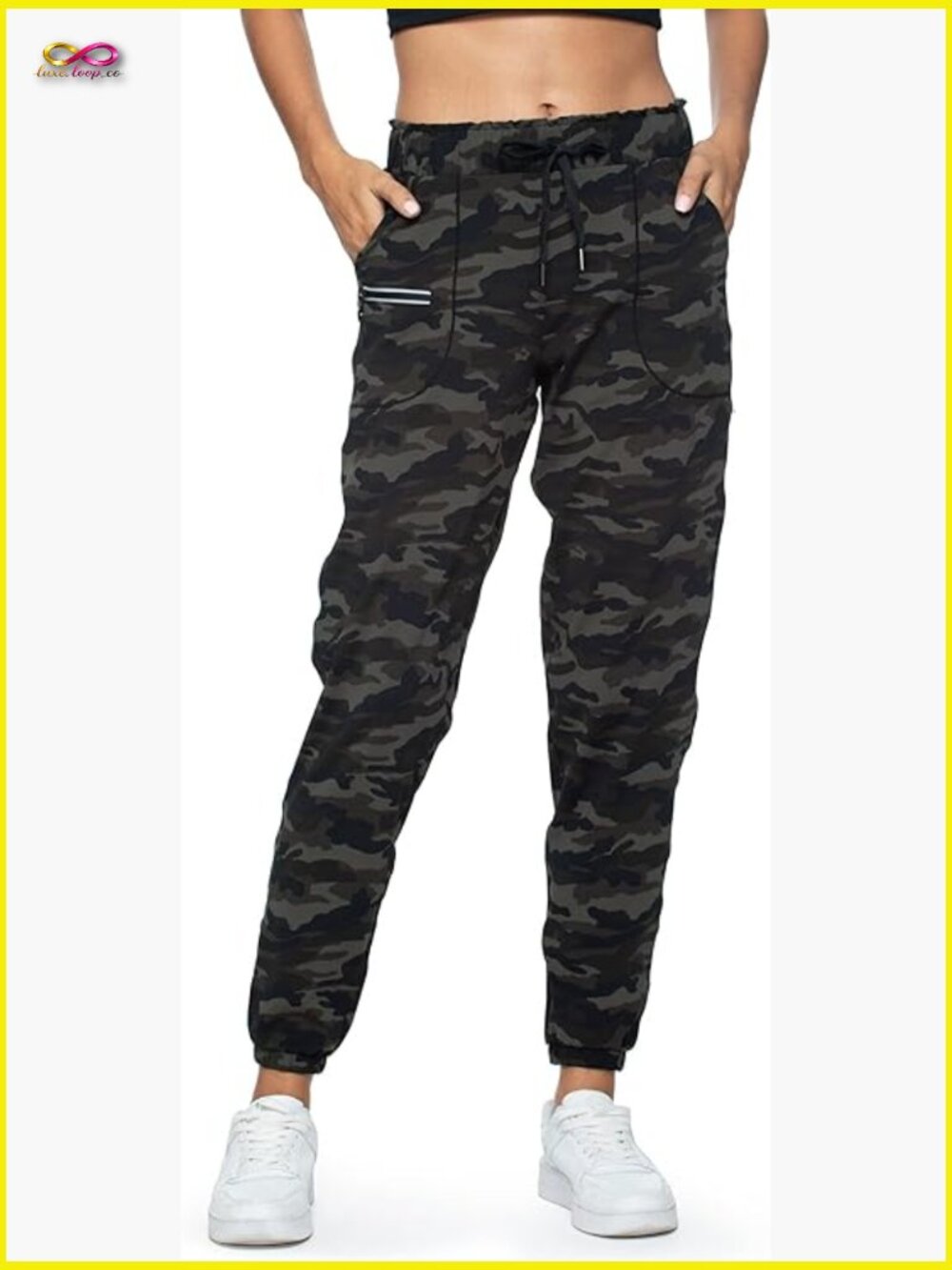 Joggers with Pockets Elastic Waist Workout Sport Gym Pants Comfy Lounge Yoga